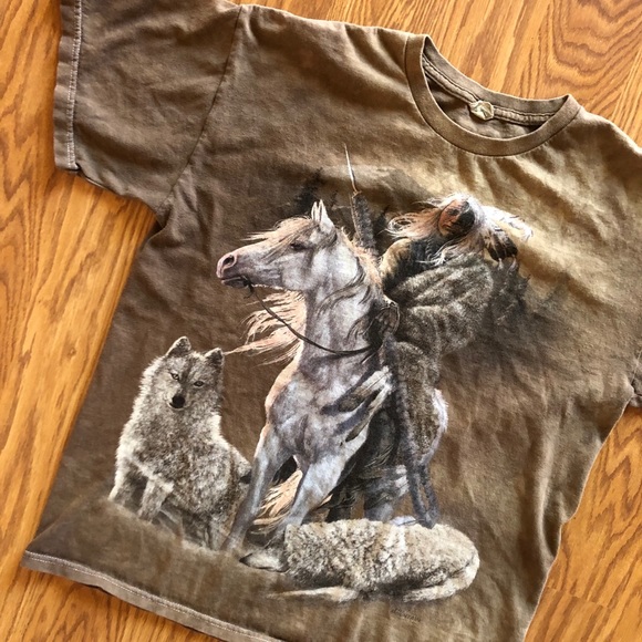 Native American Chief The Mountain tie dye t shirt - Picture 2 of 5